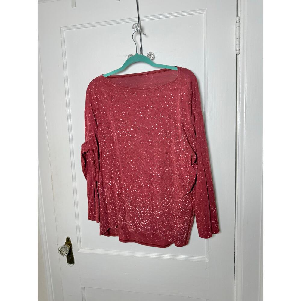 Lululemon Back in Action Long Sleeve Splatter T-shirt Pima Cotton Oversized 12 - Picture 7 of 7
